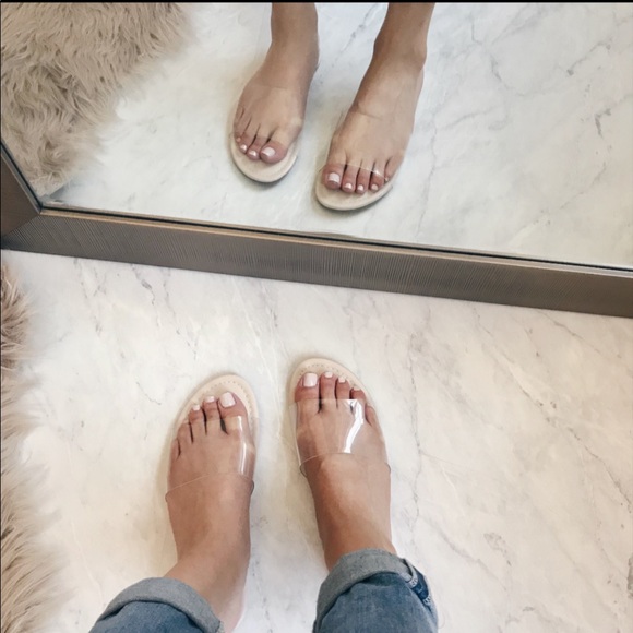 Clear Nude Slide Sandal - Picture 2 of 3
